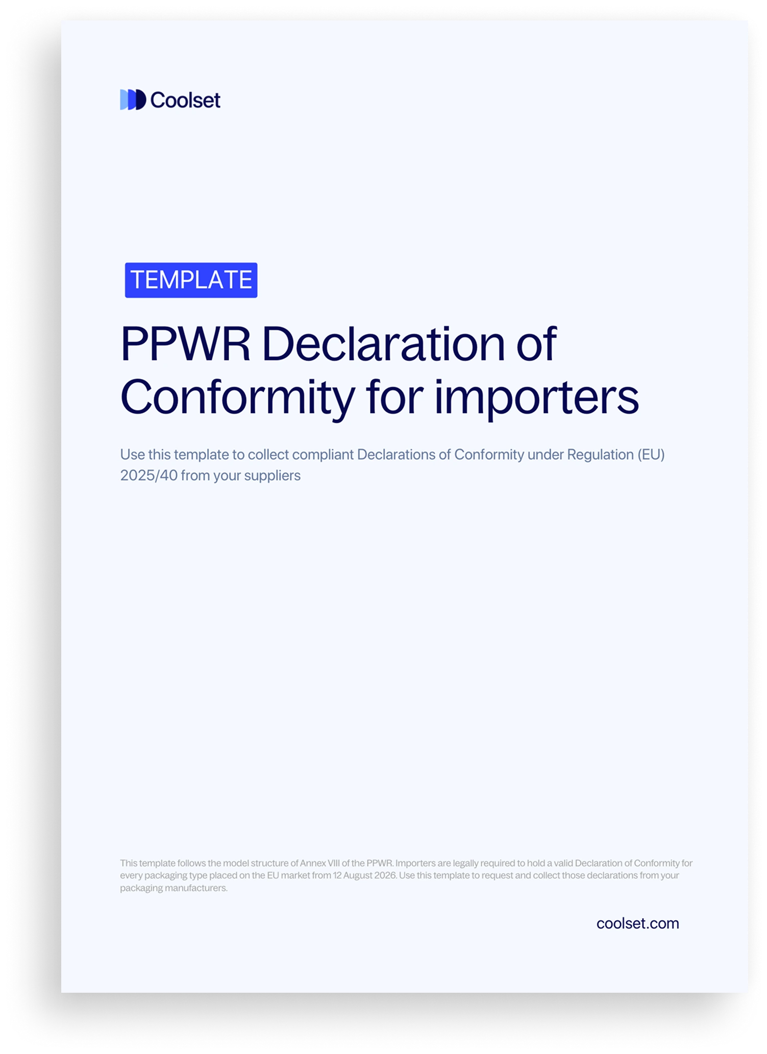 PPWR Template Declaration of Conformity
